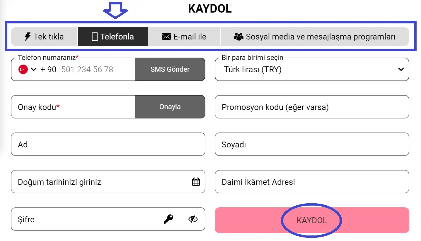 Doublebet’e Kayıt Olma Aşaması Doublebet’e Kayıt Olma Aşaması
